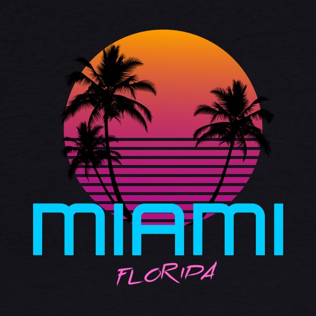 Miami Florida Retro 80's by OCSurfStyle